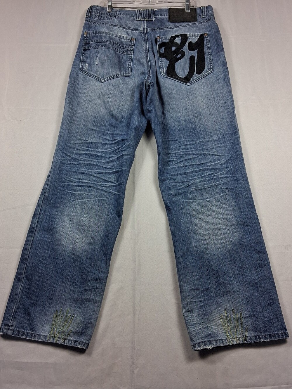 Y2K Eight 732 Jeans Mens 36X33 Blue Denim Relaxed Embroiderd Grunge Skater VTG